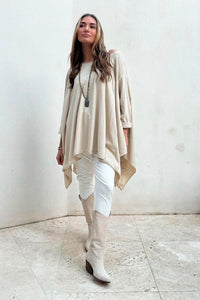 MILLER - Poncho-Bluse aus Baumwolle - beige