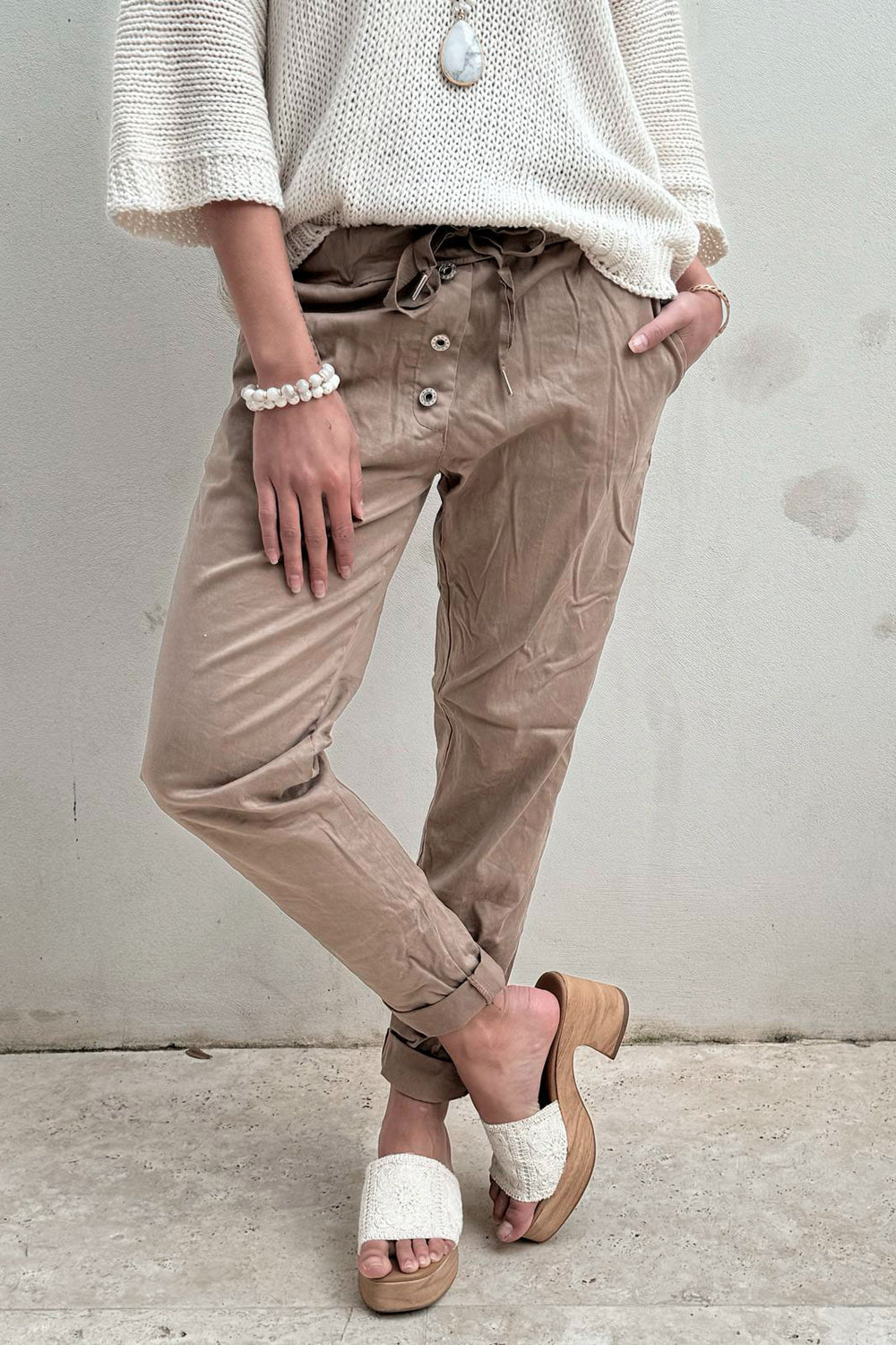 CASUAL TENCEL Jogger - taupe - Lyocell