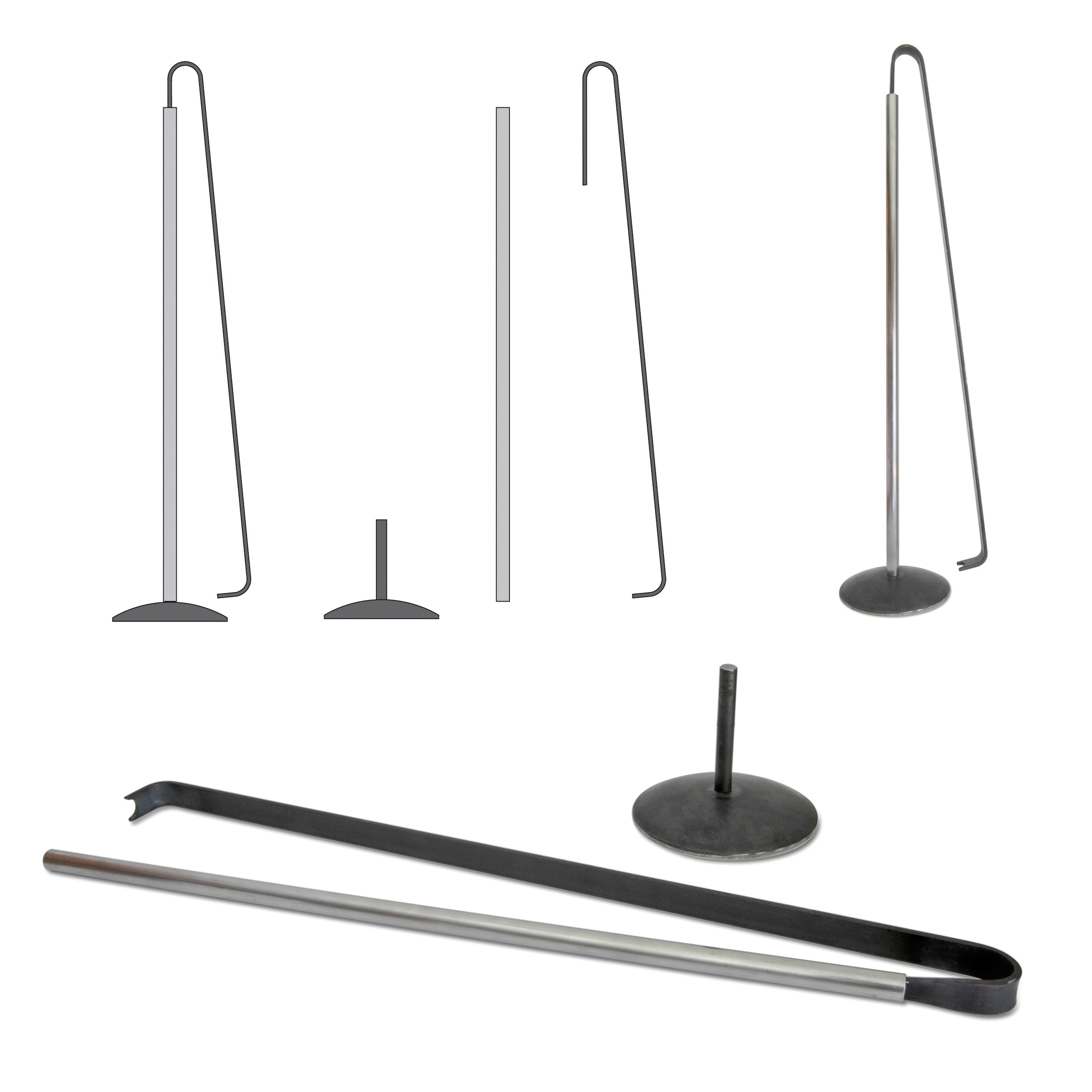 Kaminbesteck - Schürhaken und Blasrohr