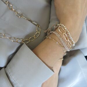 O-Val Glieder-Armband 14kt vergoldet