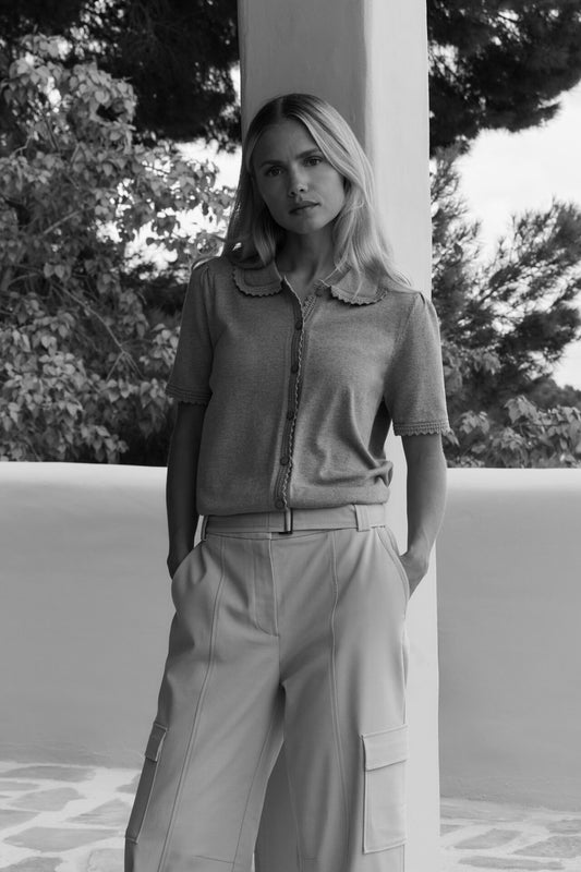 YAYA Cargohose mit Tasche & Gürtel - Grau