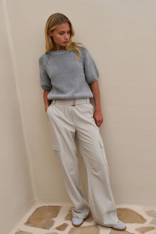 YAYA Cargohose mit Tasche & Gürtel - Grau