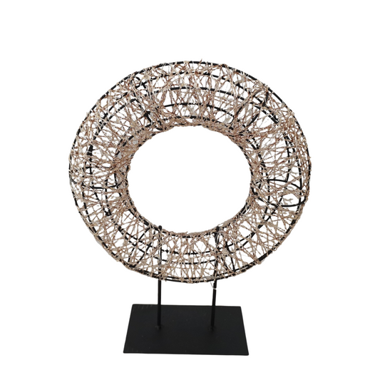 LED-Kranz auf Standfuß - golden twist - mit Timer - 33cm