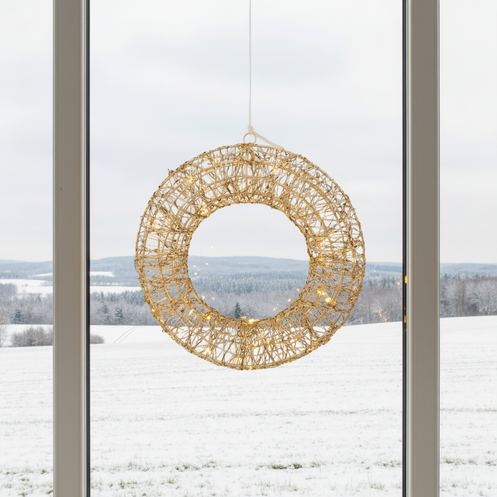 LED-Kranz Ø 60cm - gold - mit Timer