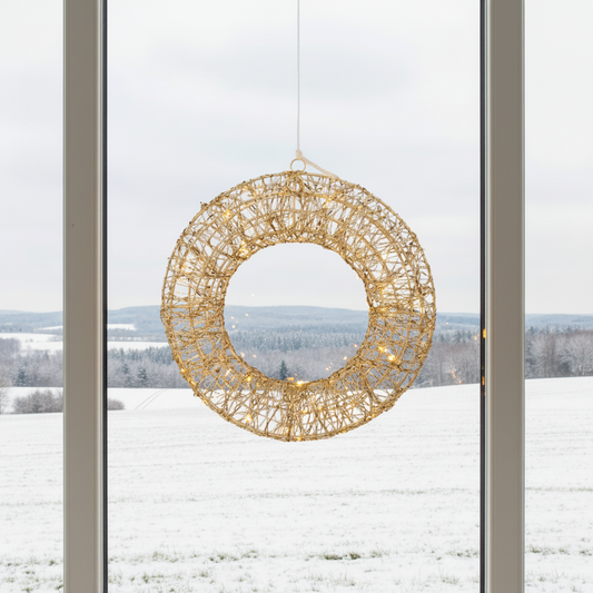 LED-Kranz Ø 60cm - gold - mit Timer