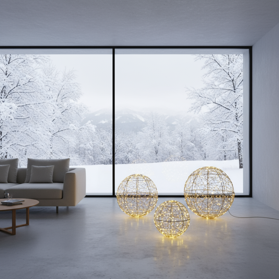 LED sphere | golden twist | warm white | with timer