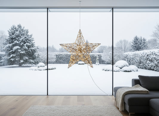 LED-Stern | warmweiß | golden Twist | mit Timer