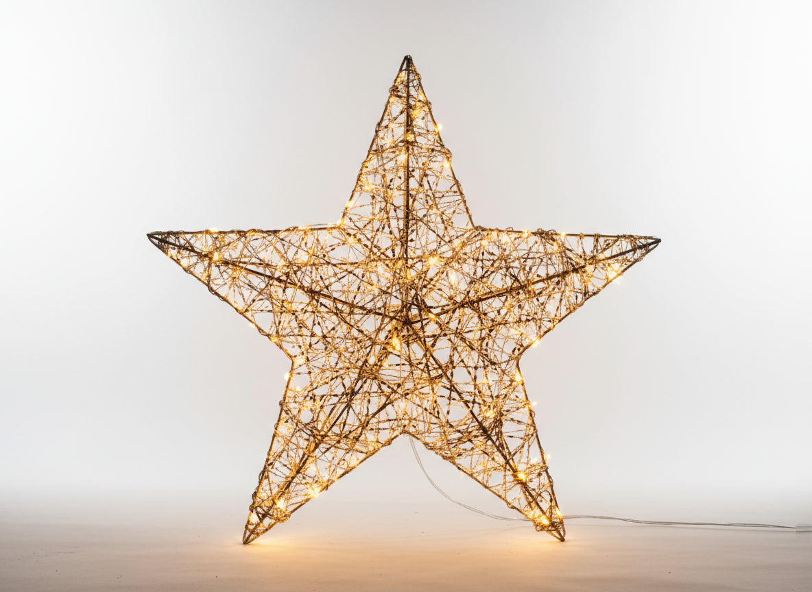 LED-Stern | warmweiß | golden Twist | mit Timer