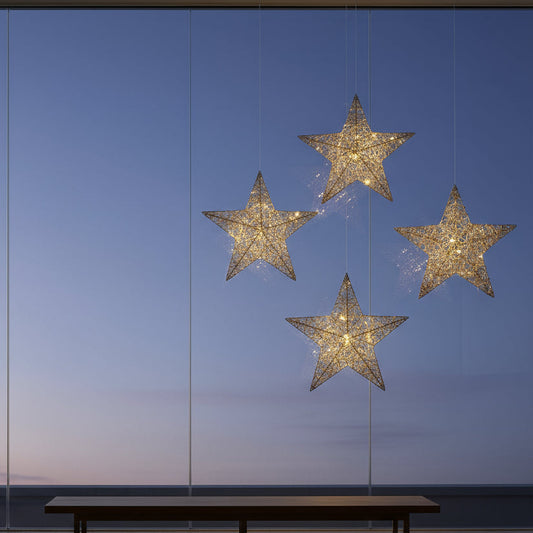 LED-Stern | warmweiß | golden Twist | mit Timer