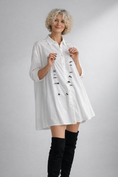 Carica l'immagine nel visualizzatore della galleria, Vestito camicia Anastasia by Kampeas bianco – A-linea
