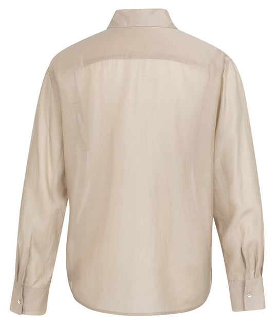 YAYA Bluse transparent mit Brusttaschen - Grün