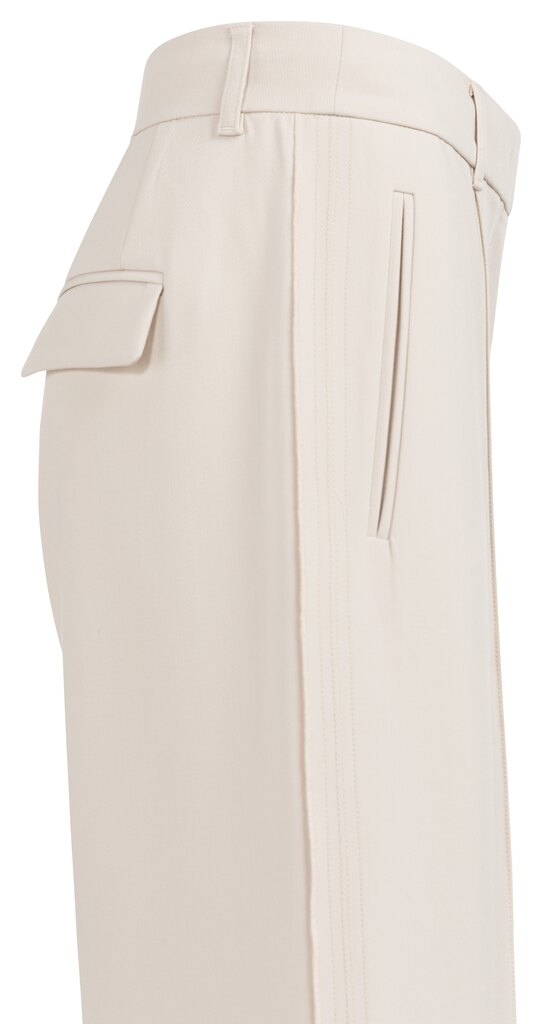 YAYA Hose mit weitem Bein Ziernähten  - Beige