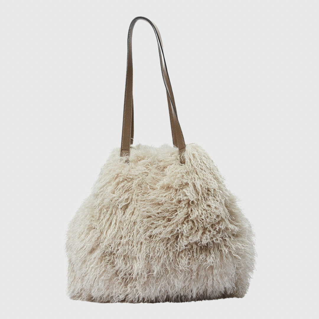 MERIA - angesagter Furry Bag im Bucket Bag Style -  Kunstfell