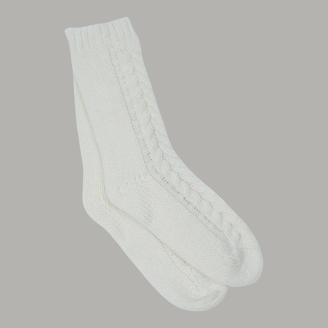 MIRA - Wollsocken mit Zopfmuster