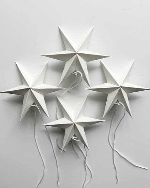 Mini Papiersterne Set mit 2 Stück | weiß | 12 cm