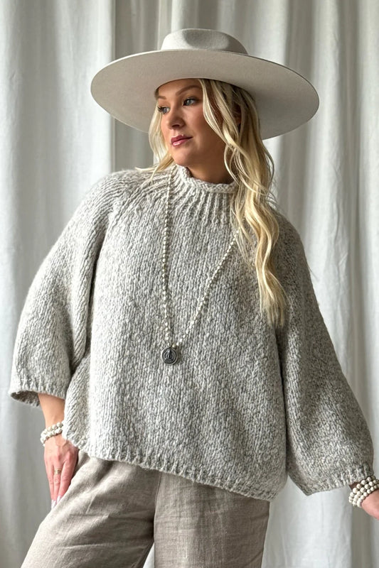 MOYA Stehkragen-Pullover - stone