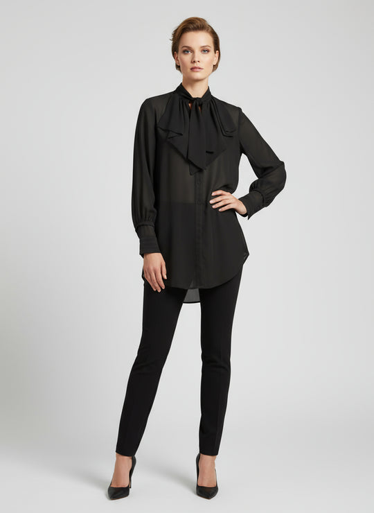 ASTRID lange Bluse schwarz