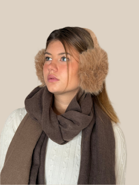 Flauschige Ohrenwärmer Kunstfell | caramel