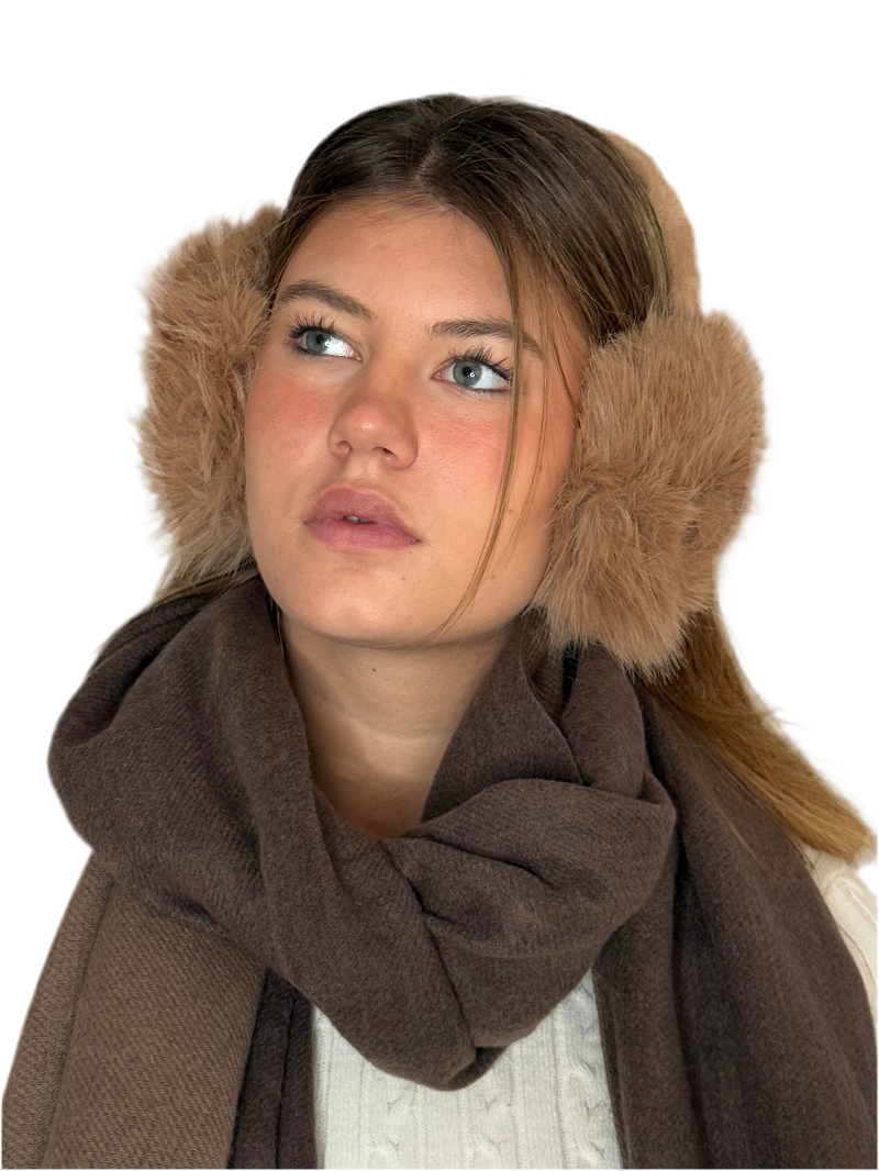 Fluffy Faux Fur Earmuffs | caramel
