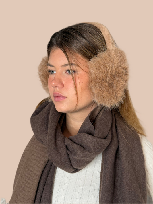 Fluffy Faux Fur Earmuffs | caramel