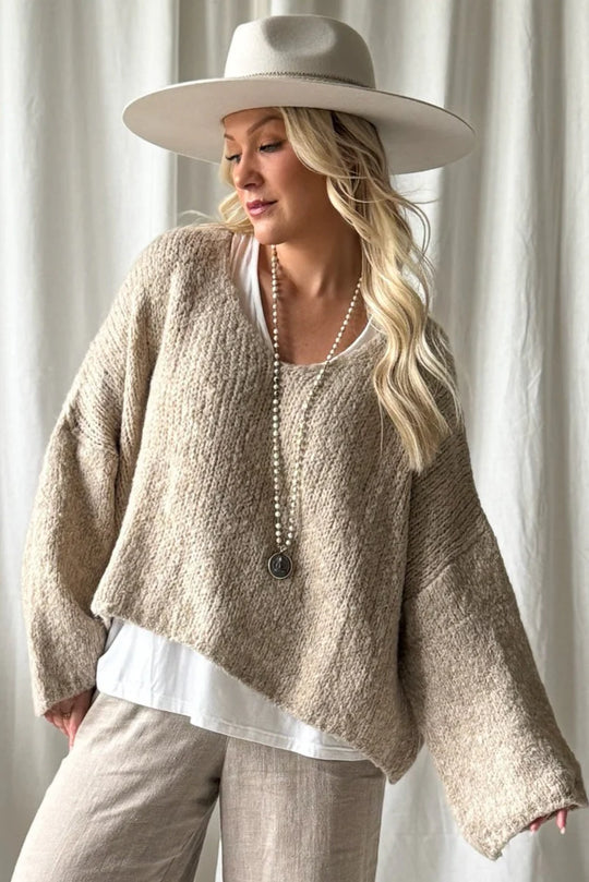 PHILO - Strick Pullover - Plüsch Beige