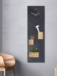 Bild in Galerie laden, Pinnwand mit Uhr - Schwarzstahl

