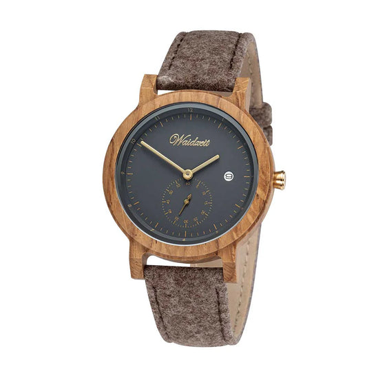 Waidzeit Armbanduhr Barrique Alpin mit Lodenarmband