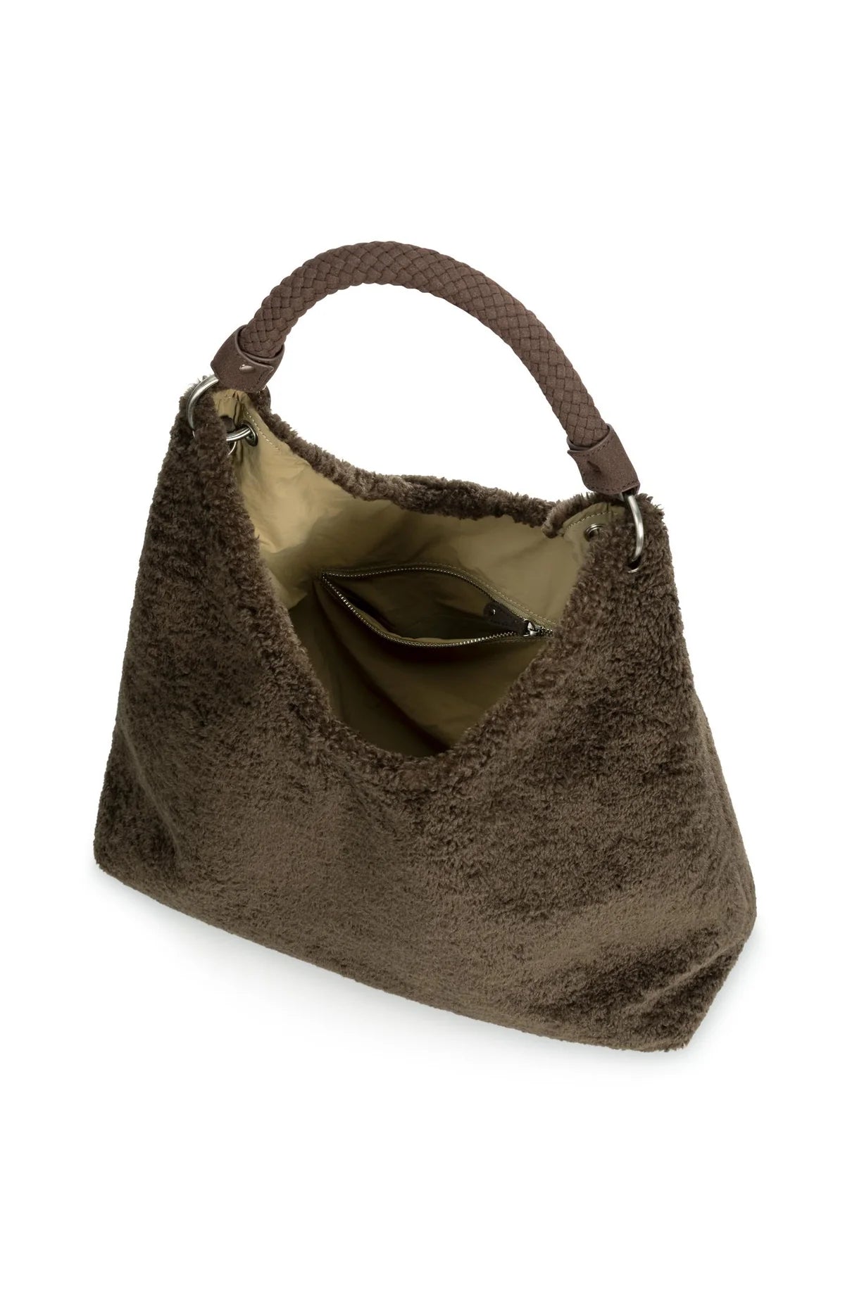 YAYA Shopper aus Fellimitat – Braun