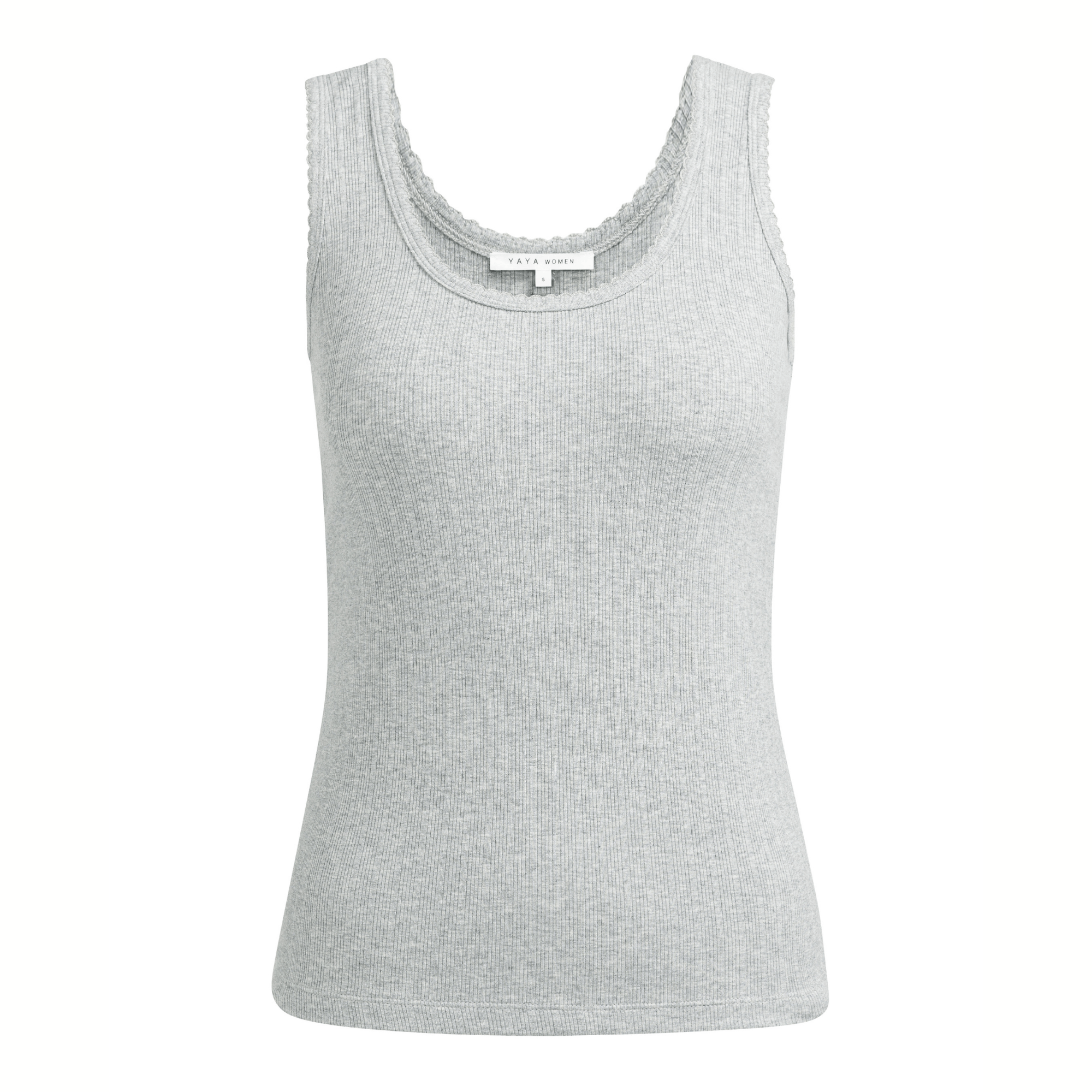 YAYA Ärmelloses Top gerippt - Grau