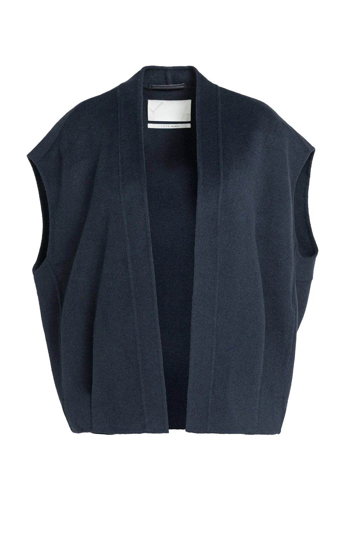 YAYA Oversize Wollweste – Dunkelgrau Melange