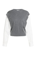 Bild in Galerie laden, YAYA 2-in-1 Pullover im Blusen-Look – Grau Melange
