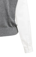Bild in Galerie laden, YAYA 2-in-1 Pullover im Blusen-Look – Grau Melange
