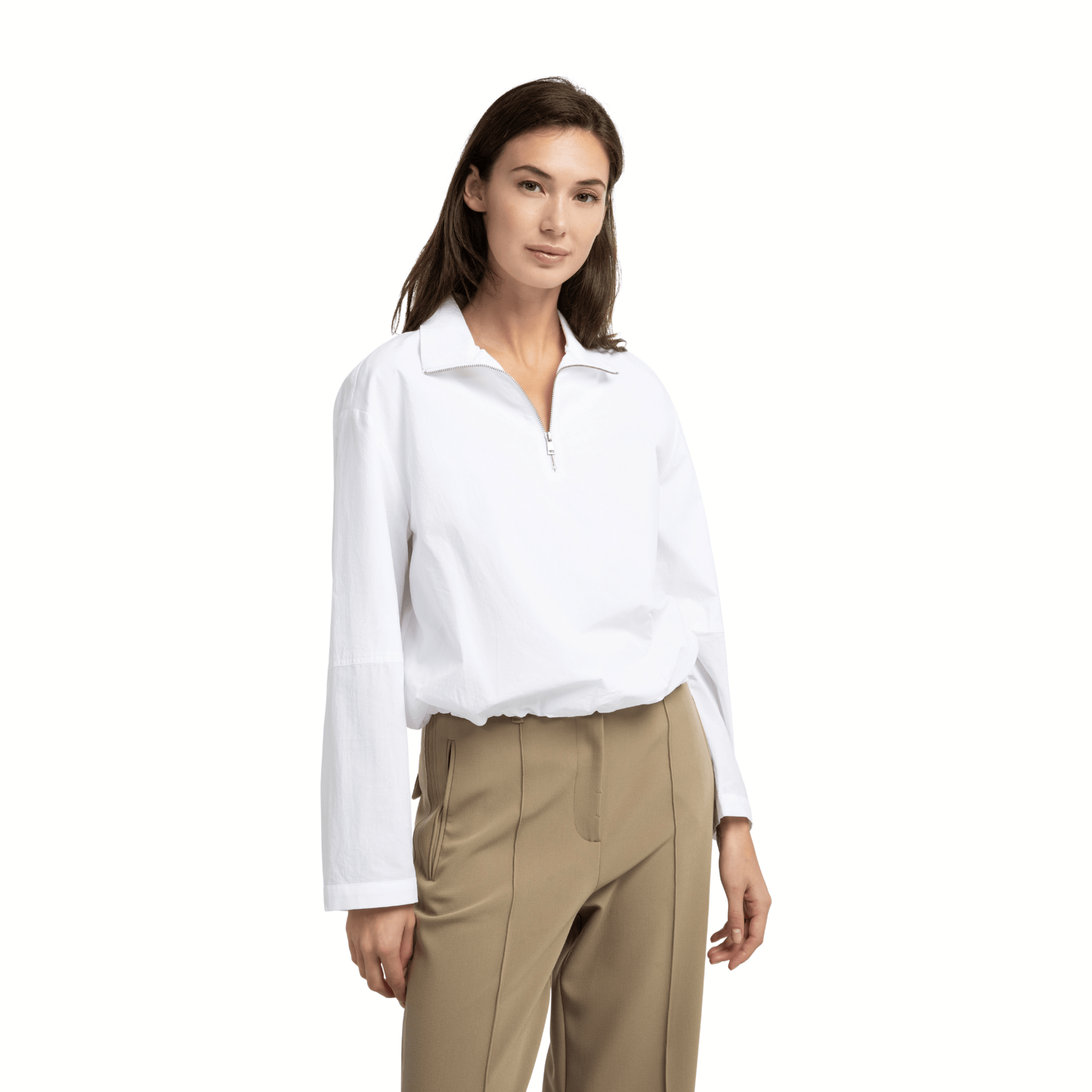 YAYA Bluse mit Reißverschluss - Weiß