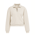 Bild in Galerie laden, YAYA Pullover mit Doppelkragen und Zipper - Beige
