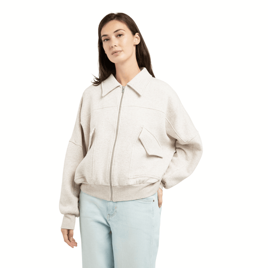 YAYA Sweatjacke mit Taschen - Beige