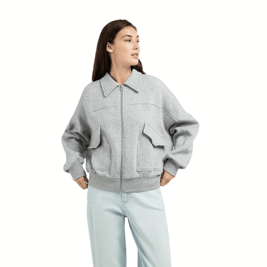 YAYA Sweatjacke mit Taschen - Grau
