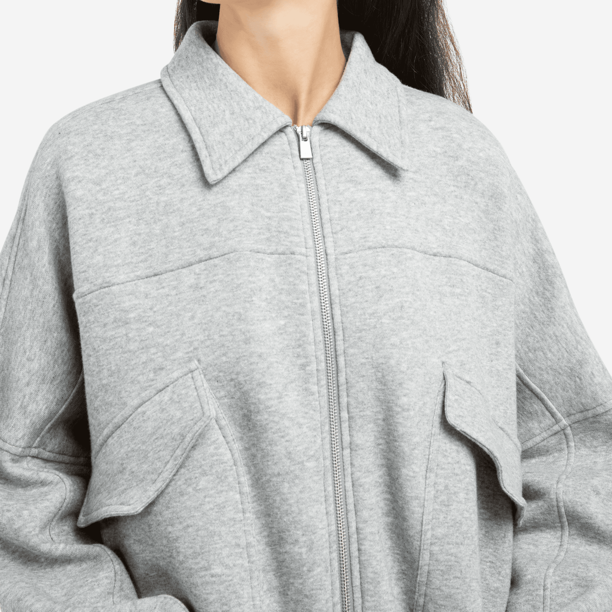 YAYA Sweatjacke mit Taschen - Grau