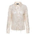 Charger l'image dans la galerie, &Co Woman BARCELONA Paillettenbluse in Creme mit silbernem Paillettenbesatz
