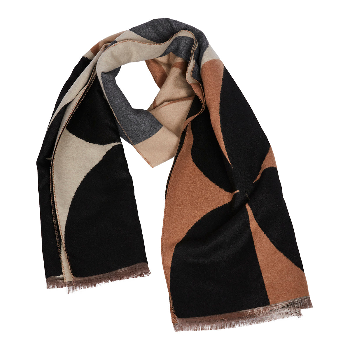 CLARA Schal geometrisch braun/schwarz