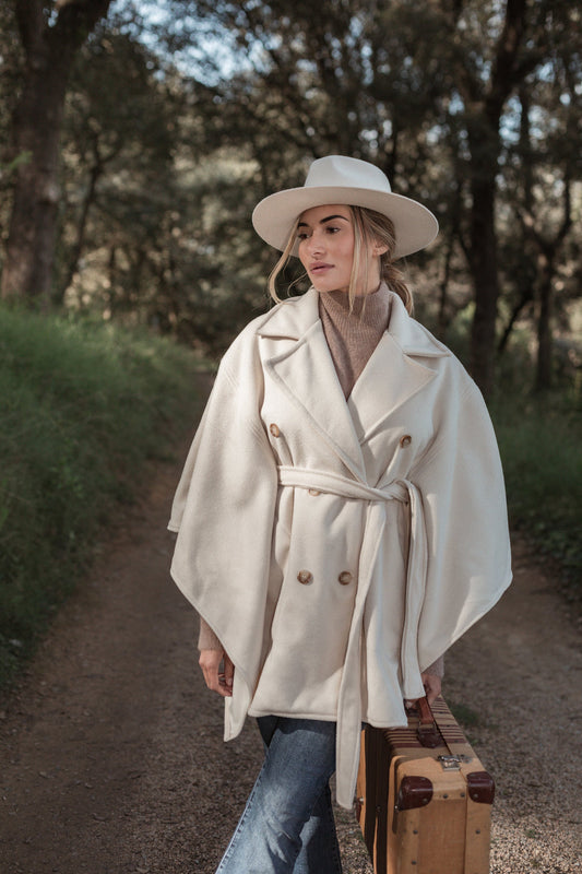 BYPIAS BERNADINE Poncho Jacke für Damen in Offwhite
