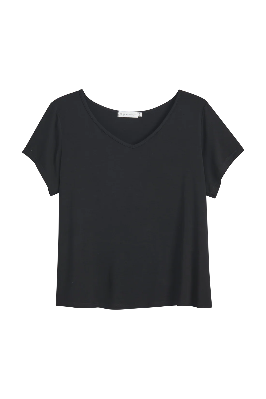 Bambus T-Shirt Damen DAILY mit V-Ausschnitt – Schwarz | BYPIAS