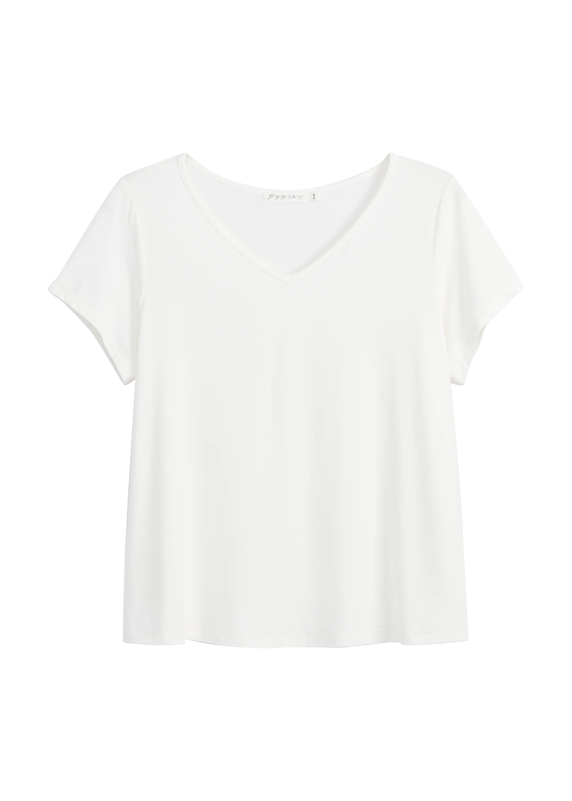 Bambus T-Shirt Damen DAILY mit V-Ausschnitt – Weiß | BYPIAS