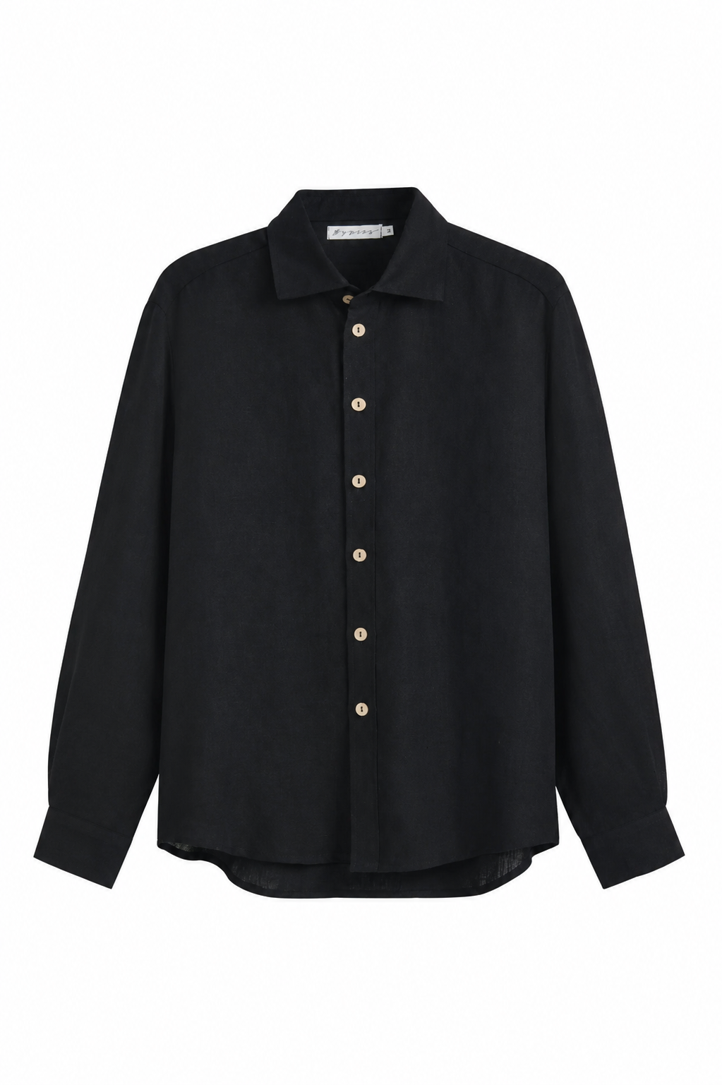 Camicia in lino JOHN - nera