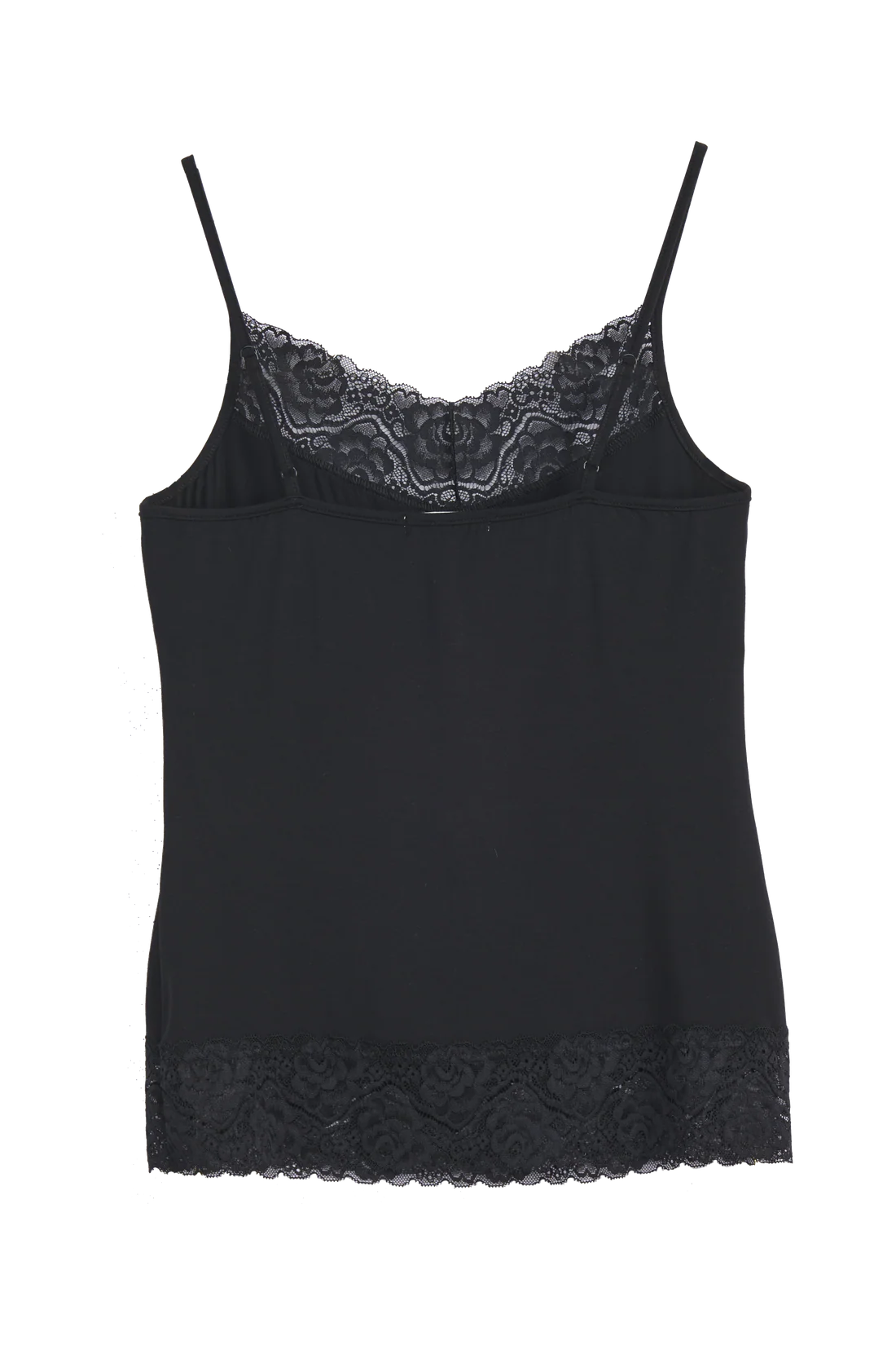 Bambus Trägertop Damen JOLINE mit Spitze – Schwarz | BYPIAS