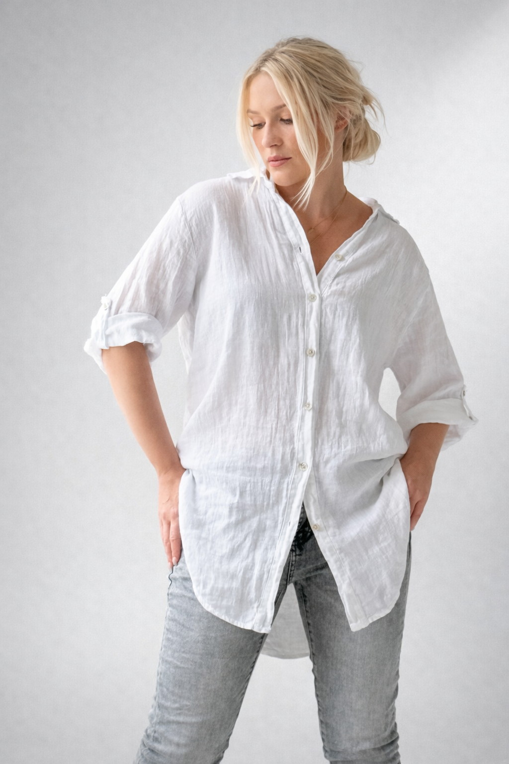 Leinenbluse MILLY – Weiß | BYPIAS
