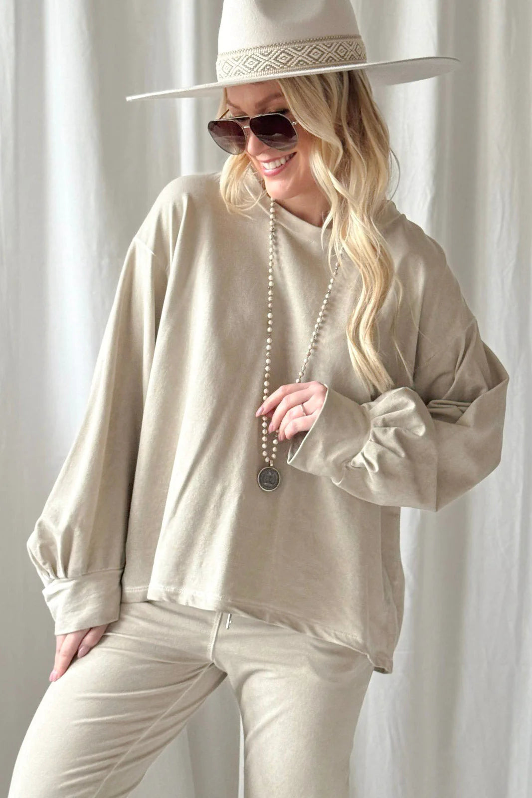 ByPias Bohemiana Sweatshirt – Vintage Wash | Beige | One Size