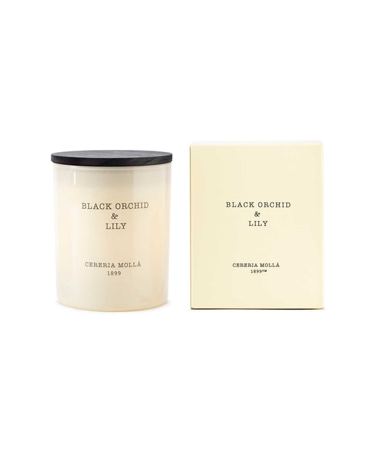 Cereria Molla 230 g Duftkerze Black Orchid and Lily mit Verpackung