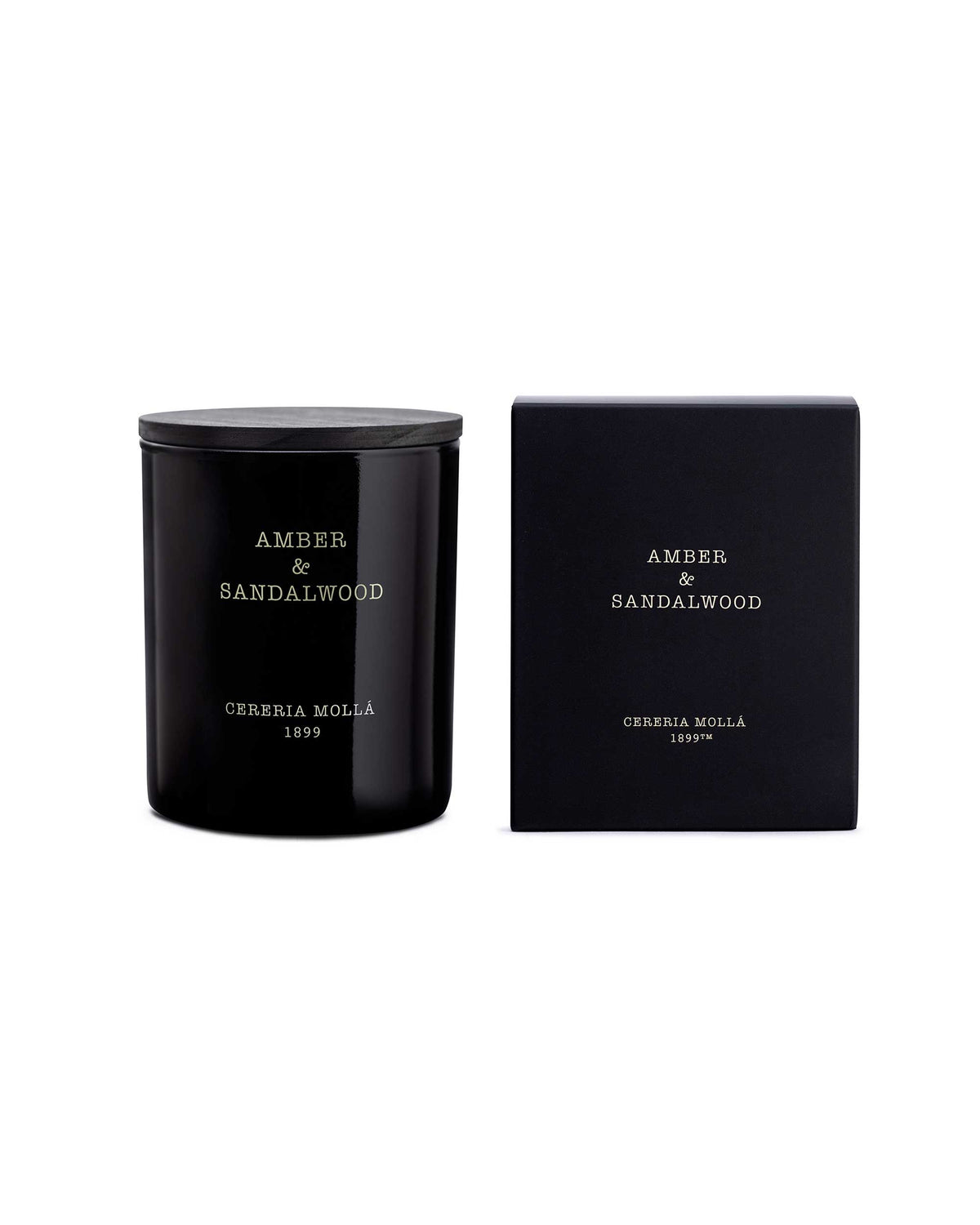 Cereria Molla 230g Duftkerze Amber Sandalwood mit Verpackung