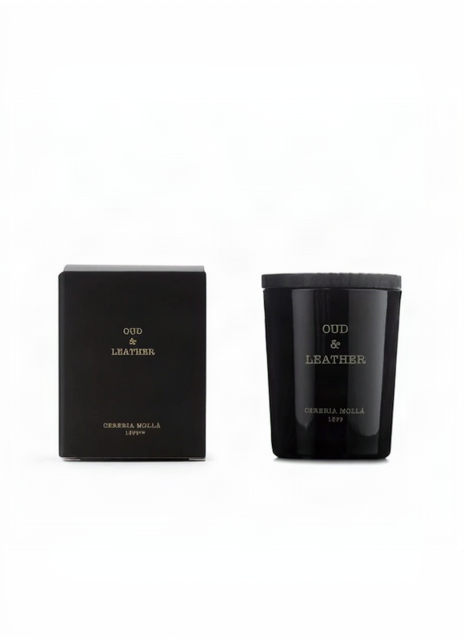 Cereria Molla 230g Duftkerze Oud and Leather mit Verpackung