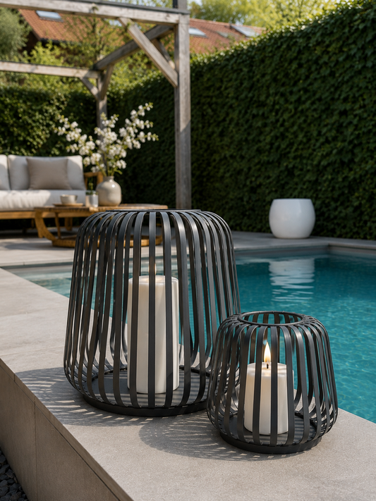 COTTAGE Solar Laterne Anthrazit – 40 × 40 × 35 cm